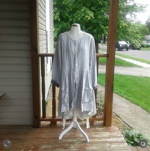 Ewa I Walla Lagenlook Grey Linen Dress